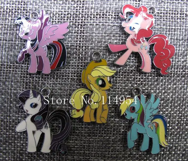 

new 20Pcs Mixed Cartoon Horse Enamel Metal Charm Pendants DIY Jewelry Making A13
