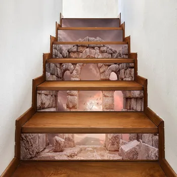 6pcs/13pcs Stone Pillar Retro Stair Stickers Vinyl Scenery Staircase Mural Waterproof Adhesive Wallpaper For Corridor Decoration
6pcs/13pcs Stone Pillar Retro Stair Stickers Vinyl Scenery Staircase Mural Waterproof Adhesive Wallpaper For Corridor Decoration