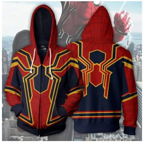 Infinity War Iron Spider Zip Up Hoodie Zipper Sweatshirt