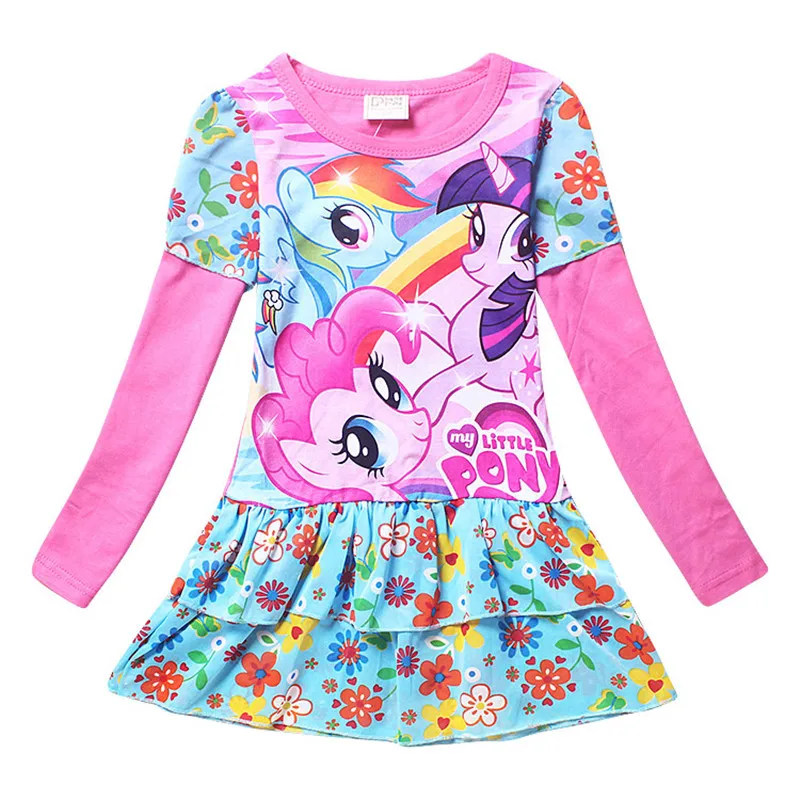 3 10Y girls dress vestidos my little girls clothes pony kids dresses for girls costume cartoon