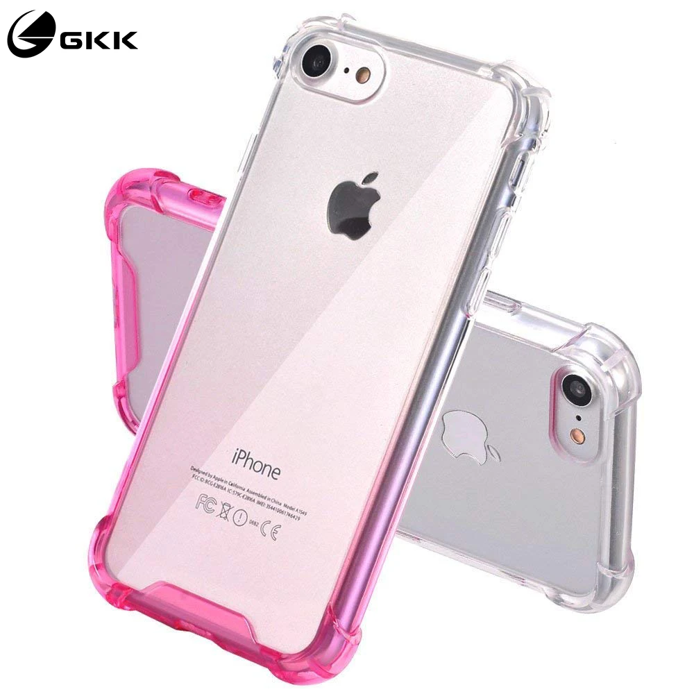 

GKK Clear Case for iPhone 7 Case Silicone Gradient Transparent Soft TPU Back Cover for iPhone 8 Phone Cases Coque Fundas