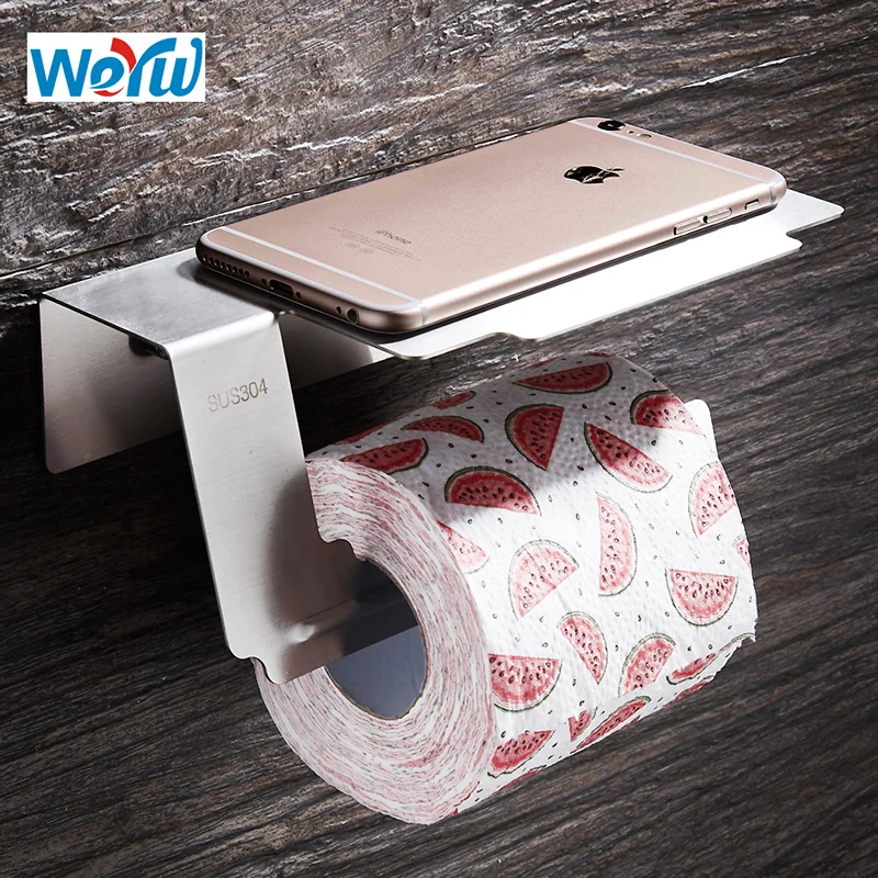 WEYUU 304 Stainless Steel Toilet Paper Holders Wal Mounted Roll Rack