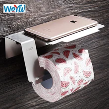 WEYUU 304 Stainless Steel Toilet Paper Holders Wal Mounted Roll Rack Mobile Phone Holder Bathroom Accessories Brushed Nickel