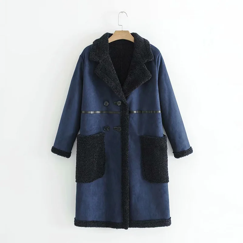 geckoistail 2018 Women Autumn Winter Jacket Wool Blends Coat Double Breasted Warm Loose Female High Quality Casual Outerwear Coats