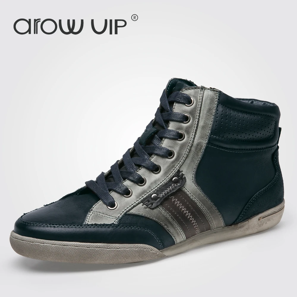 arow VIP Brand Fashion Genuine Leather Casual Shoes, High Quality Ankle
