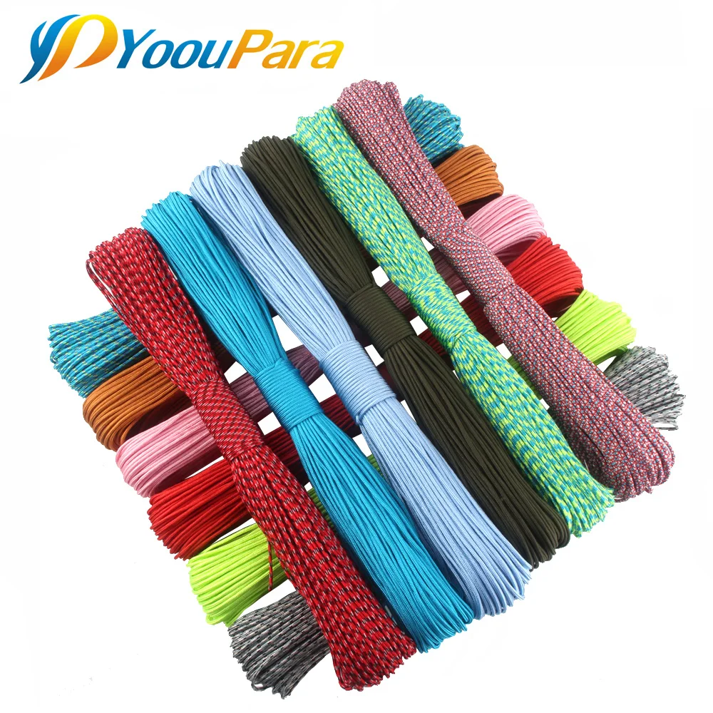 110 Colors Dia. 2mm Paracord for Survival Parachute Cord Lanyard one stand  Cores 100FT Rope Camping Climbing Camping Rope Hiking