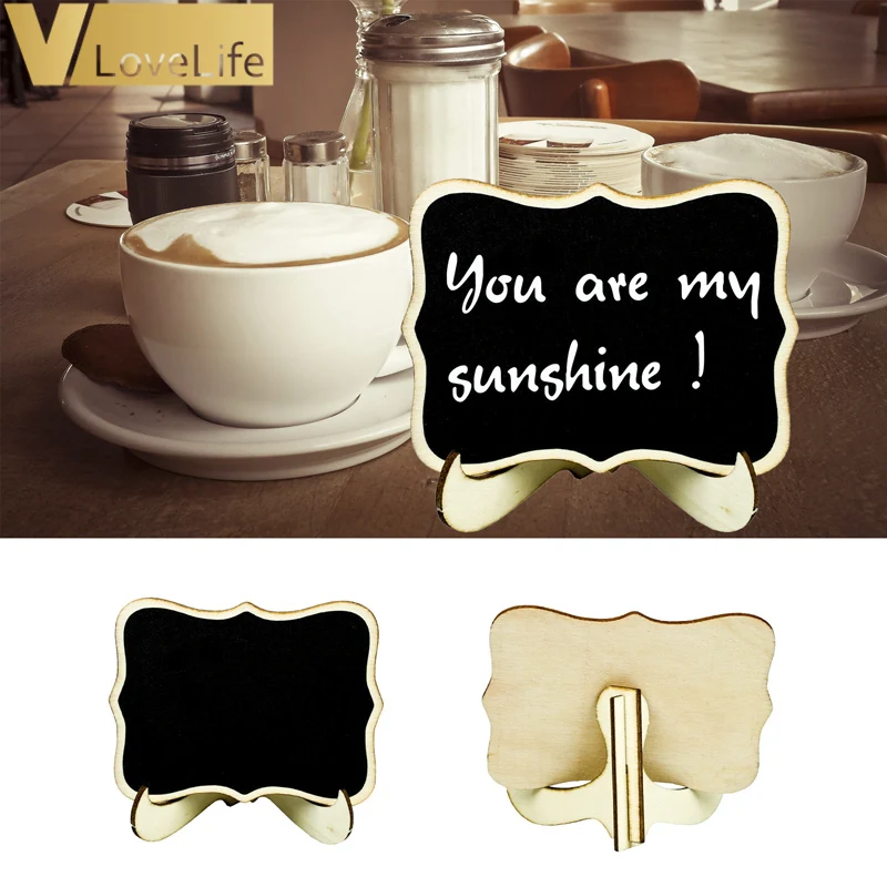 

Wedding Party Direction Signs 10Pcs Chalkboard Mini Wooden Small Blackboard Place Cards Wedding Table Number Decoration