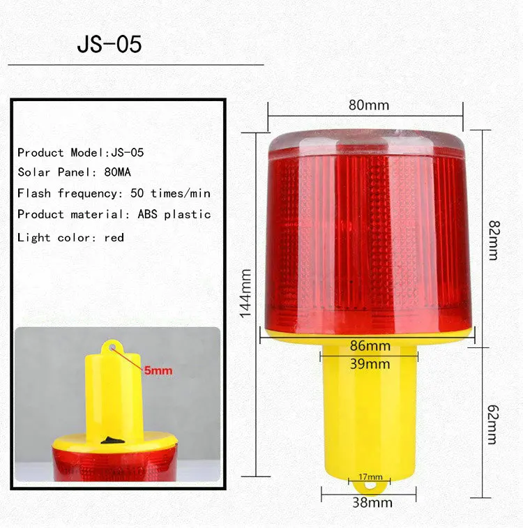 100 мАч светодиодный светильник для хранения солнечной энергии с сигналом о дорожном движении, светильник для обслуживания зданий, настенный светильник для улицы, сигнальная вспышка - Цвет: JS-05