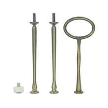 Овальная форма бронзового золотого серебряного цвета 3 яруса фруктовый шоколадный торт стенд с центральной ручкой подставка для торта