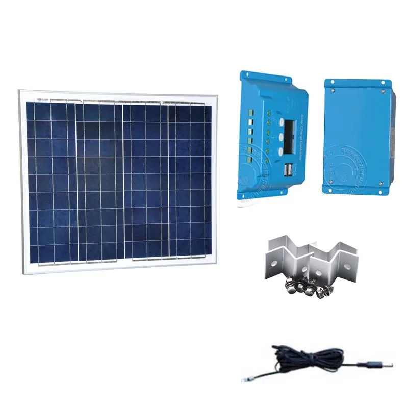 

Solar Kit Solar Panel 12v 50w Solar Battery Charger Solar Charge Controller 12v/24v 10A PWM LCD Camping Car Caravan Motorhome