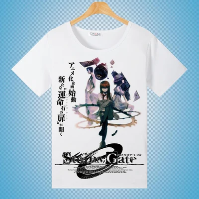 Новинка футболка Steins Gate 0 косплей аниме костюм Топы унисекс|Футболки| |