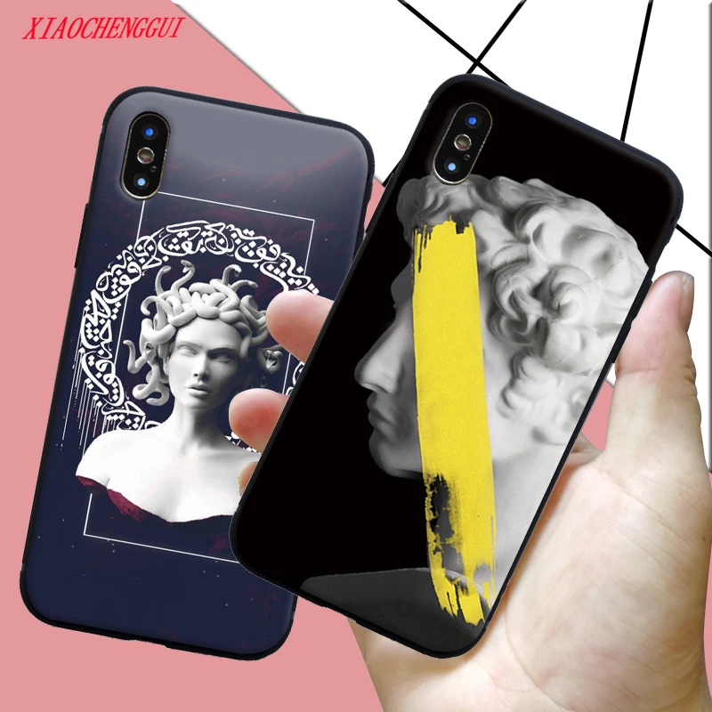 Мягкий силиконовый чехол для iPhone 11PRO телефона Medusa Vaporwave Glitch Iphone 6 6s 7 8 Plus XS XR