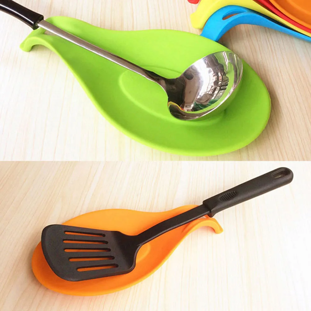 

Spoon Rest, Food Grade Heat Resistant Silicone Spoon Holders for Kitchen Accessories, Spoons, Spatula, Brushes, Cutlery