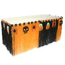1 шт. Роскошные Хэллоуин Юбка для стола DIY Цветной инкрустированные искусственном газоне Юбка для стола партии фестиваль Декор Прямая