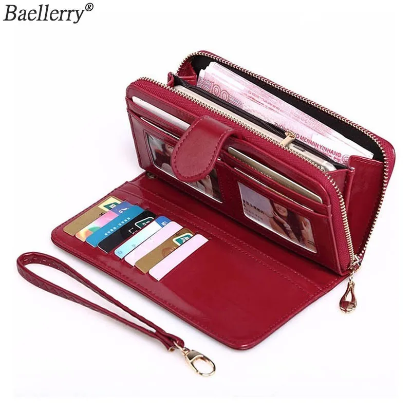 

Baellerry Yellow Wallet Women Top Quality Leather Wallet Multifunction Female Purse Long Big Capacity Card Holders Purse Vallet