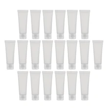 20 шт 50 мл пластиковые пустые тюбики для крема, гель для душа, бутылки для мытья лица, косметические выдавливаемые контейнеры для макияжа для путешествий