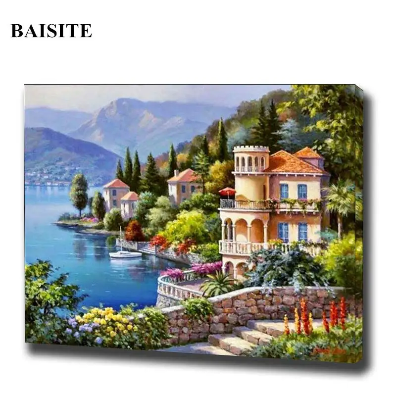 

BAISITE DIY Acrylic Painting By Numbers Hand Painted On Canvas Modern Wall Picture For Living Room Home Decor Wall Art H302