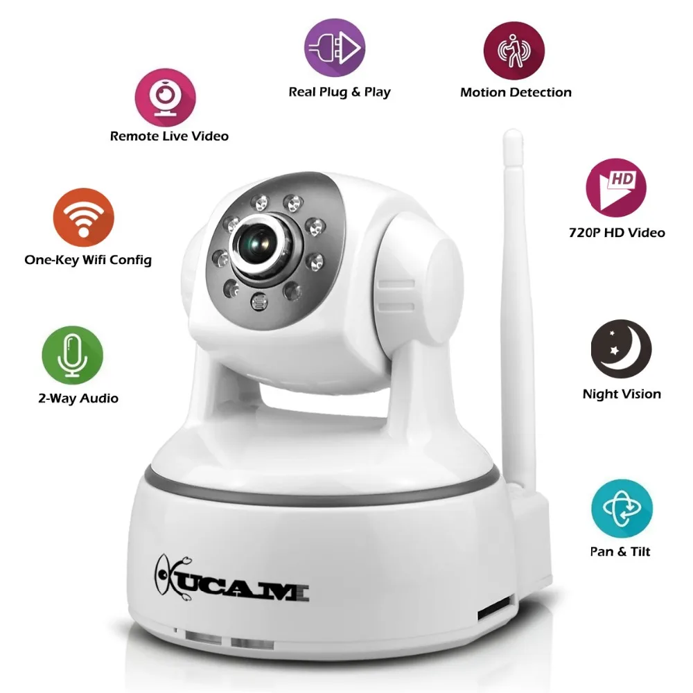 KUCAM 720P Wifi IP Camera Remote Home Monitor Security Surveillance System Kit Night Vision