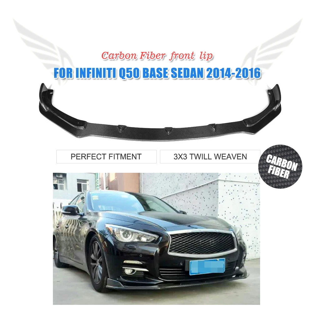 Carbon Fiber Front Bumper lip Chin Spoiler for infiniti Q50 Standard