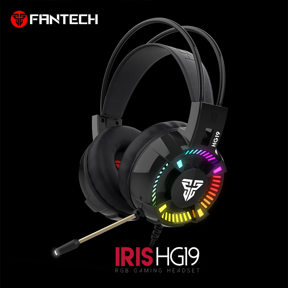 FANTECH HG19 Pro игровая гарнитура 3,5 мм Проводная гарнитура Rgb игровая гарнитура