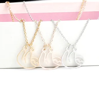 

10 geometric Origami monkey sloth Nice Gift for Friendsy necklace Cute animal hollow fun little sloth pendant necklace jewelry