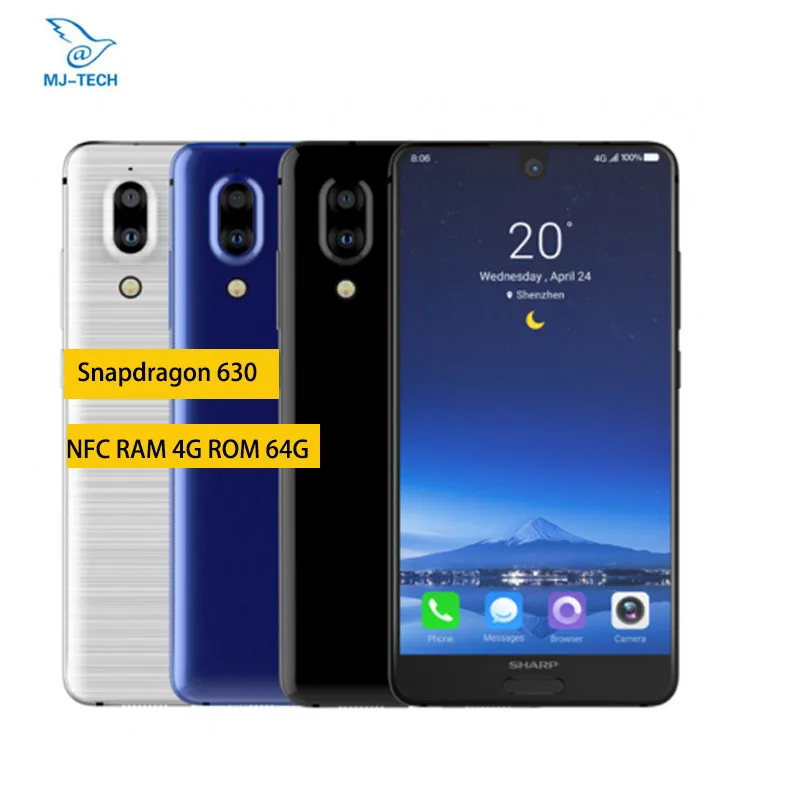 Global SHARP AQUOS C10 S2 4GB RAM 64GB ROM Smartphone Snapdragon 630