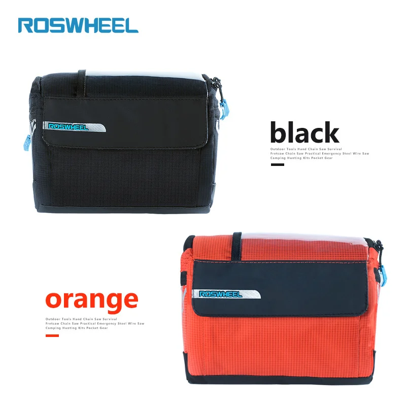 ROSWHEEL 3L Bicycle Handlebar Bag MTB Road Cycling Front bar Pannier Pouch 400D PVC Map Bags Basket Bike Accessories