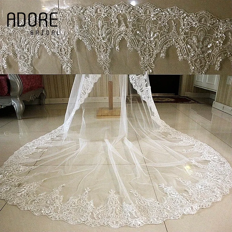 long sparkly wedding veils