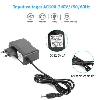 

DC12.6V 1A 18650 Lithium Battery Charger 5.5x2.1mm Power Adapter Charger for 18650 18490 14650 14514430 Battery