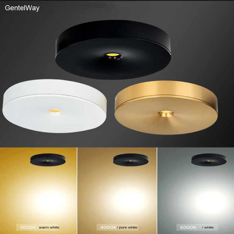 

GentelWay Creative Ceiling Light LED ultrathin circle Panel lamp 7W COBchips spotlighting surface mounted battery powered lights