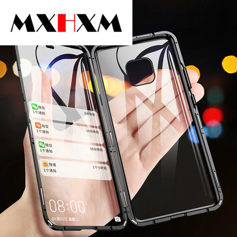 

double-sided glass metal border magnetic suction 2 generation Metal Case for huawei Mate20pro/p20/P30pro