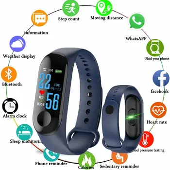 

Smart Bracelet Waterproof Heart Rate Monitoring Blood Pressure Fitness Tracker Watches Step Counter Message Reminder Smart Watch