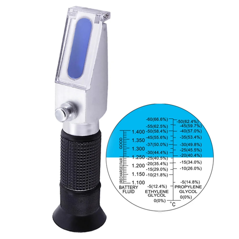 NEW Design Handheld Tri scale Refractometer Battery Acid Antifreeze