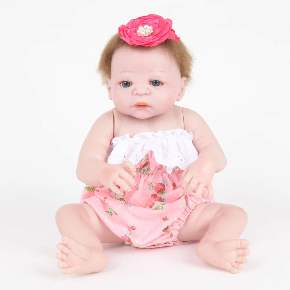 

55cm Soft Full Silicone Vinyl Reborn Baby Doll Realistic Princess Girl Dolls for Children Kids Toy Birthday Xmas New Year Gift