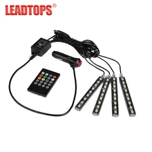 LEADTOSP 1set car bottom LED Car 12V Glow Interior Decorative 4in1 AUTO Blue Light Foot Lamp For golf 4/kia rio/passat/mazda DJ