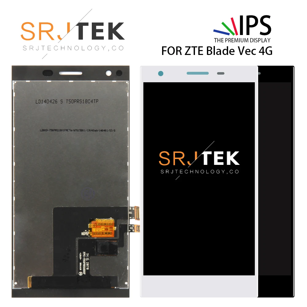 SRJTEK rono оранжевый для zte Blade Vec 4G Дисплей матрица Сенсорный экран Сенсор планшета с рамкой для zte Blade Vec 4G T50 ЖК-дисплей