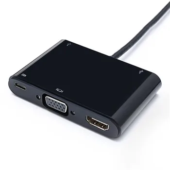

Type C USB C 3.1 to HDMI VGA USB 3.0 +Two USB 2.0 Charging Converter For Macbook Apr29 MotherLander