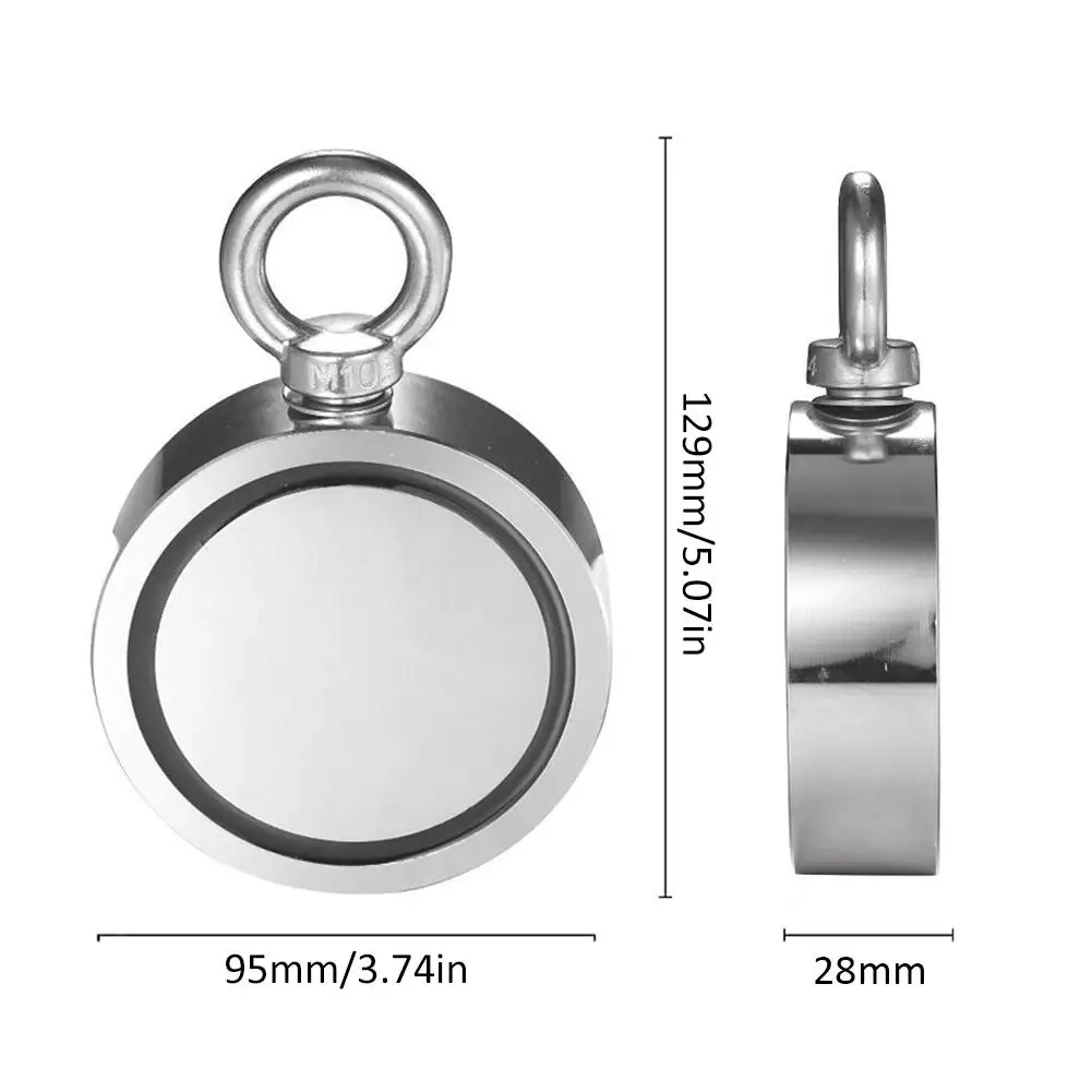 Макс 1700LBS двухсторонний сильный неодимовый магнит большой магнитный сильный спасательный речной рыболовный магнит кольцо крюк постоянный