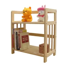 GOHIDE 1 set of Child bookshelf solid wood bookcase ofhead shelf storage rack simple toy shelf for living room storage