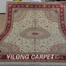 Yilong 9'x12 Oriental плотная шерсть, шелк, ковры ручной работы, изысканные персидском стиле шерсть коврик(1376