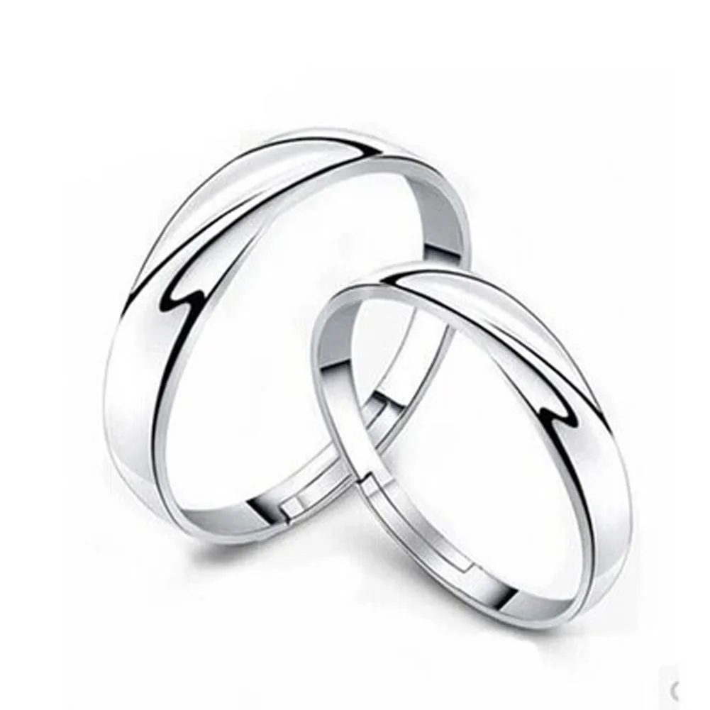 1 Pairs Men Women Solid Silver Lover Couple Rings Wedding Band His and Her Promise | Украшения и аксессуары