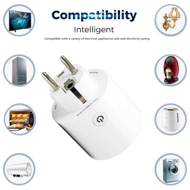 

New WiFi Connected Smart WiFi Socket Works With For Voice Control Remote Control Timer Function Wi-Fi Mini Outlets