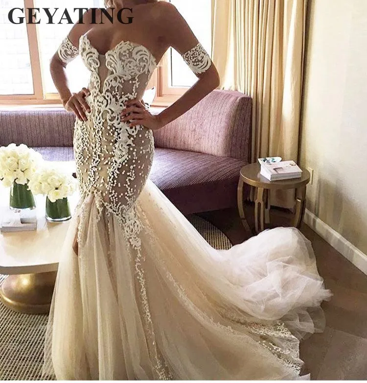 mermaid wedding dress off the shoulder