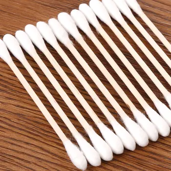 

High Quality 200PCS Double-headed Cotton Swab Stick Baby Sanitary Cotton Swab Cleansing Makeup Stick
