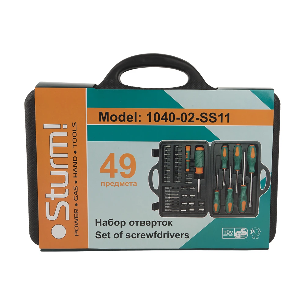 Набор отвёрток Sturm! 1040-02-SS11 (49 предметов, отвертки, биты, торцевые головки, пластиковый кейс)