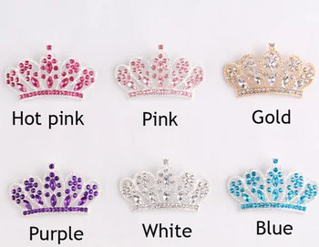 

(50pcs/lot)6 Style Chic Crown Rhinestone Button Artificial Alloy Crystal Crown Buttons For Baby Girl Hair/Dress/Shoes SZ027