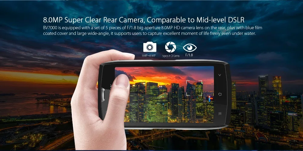 Blackview BV7000 IP68 водонепроницаемый смартфон MT6737T четырехъядерный 2 ГБ+ 16 Гб 5 дюймов FHD экран NFC отпечаток пальца 4G Dual SIM мобильный телефон