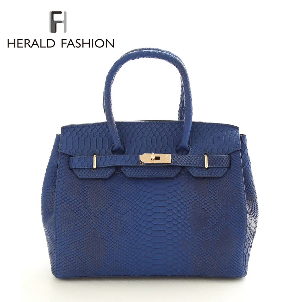 

Herald Fashion 2015 New Arrival Women Bag Hand Bag Vintage Women Zipper PU leather Bag Serpentine Tote Bag