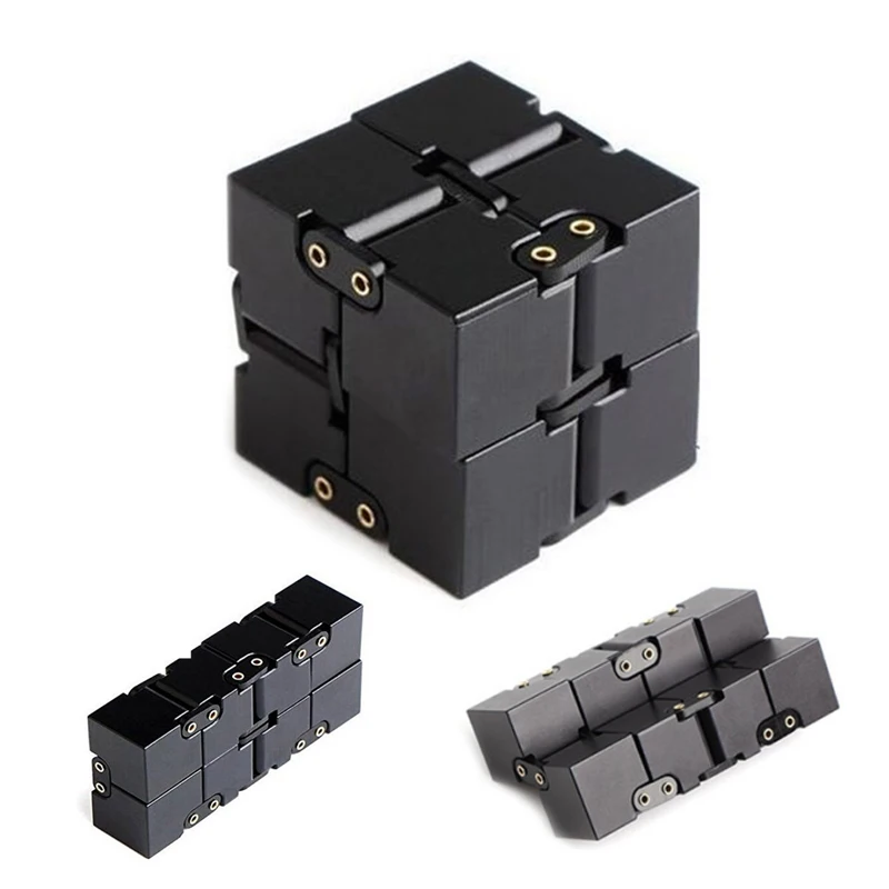

2019 New Arrival Creative Aluminum Alloy Infinity Cube Magic Cube Office Flip Cubic Puzzle Stop Stress Reliever New Trend Toys