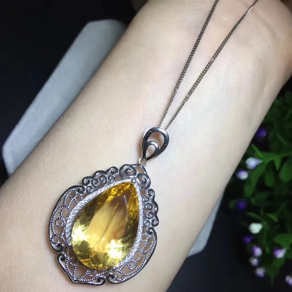 

2017 Collier Qi Xuan_Yellow Stone Fashion Pendant Necklaces_Real Yellow Necklaces_Quality Guaranteed_Manufacturer Directly Sale